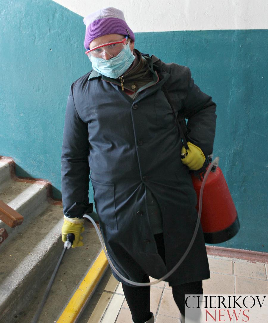В Черикове начали дезинфицировать подъезды жилых домов