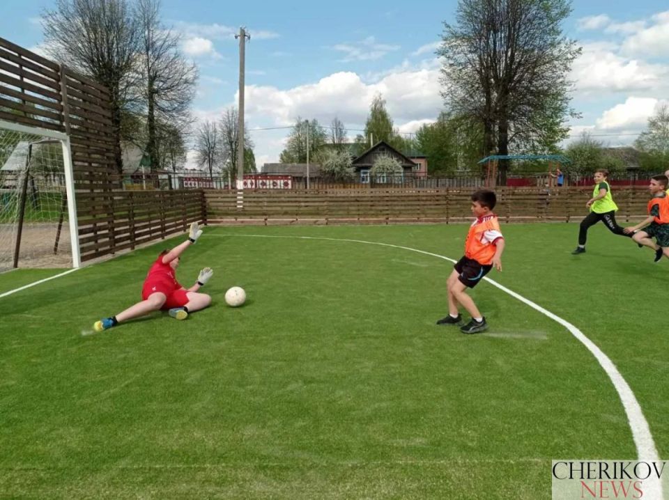 Районный этап соревнований по футболу «Кожаный мяч» прошел в Черикове. Кто одержал победу?