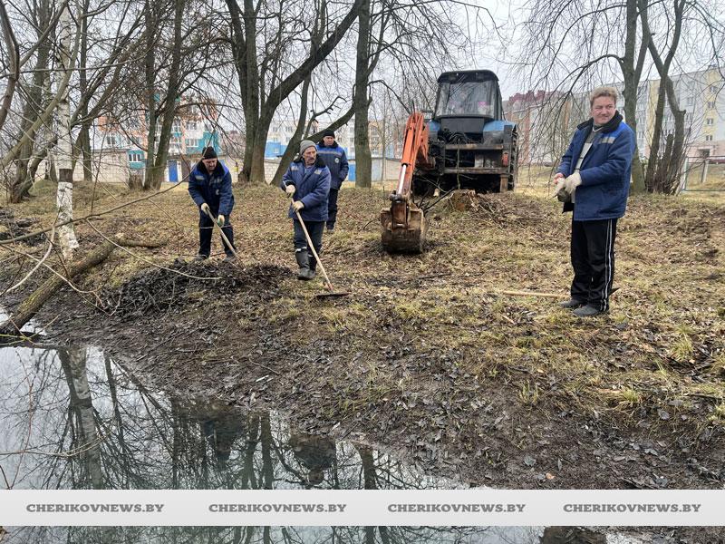 «Ну и запах!»: на городском озере по улице Рокоссовского в Черикове стоит зловоние. Разбирались, в чем дело